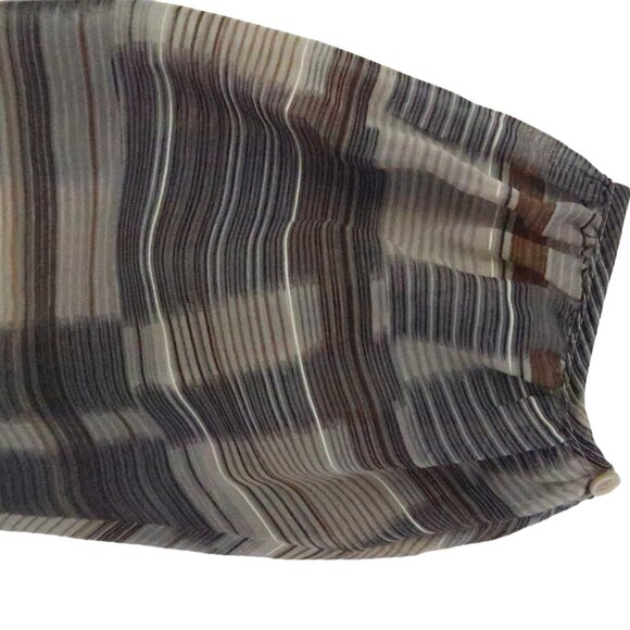 AKRIS Stripe & check  silk georgette shirt F 48 US 16 - Picture 4 of 8